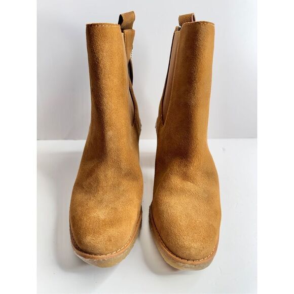 Lauren Ralph Lauren Boots Size 5.5 Women Brown Suede Water Resistant Chelsea - Picture 3 of 10